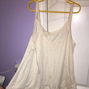 Cream lace bottom tank